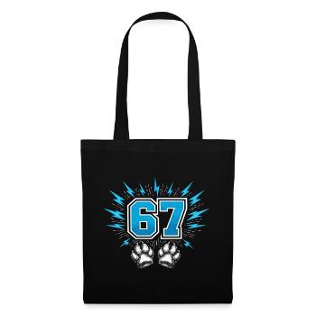 67 Six Seven Meme Drôle | Patte de Chien - Sac en tissu - noir - Devant