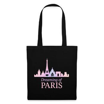 Paris Traumsilhouette - Stoffbeutel - Schwarz - Vorne