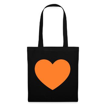 orange heart orange gift valentine's day - Tote Bag - black - Front