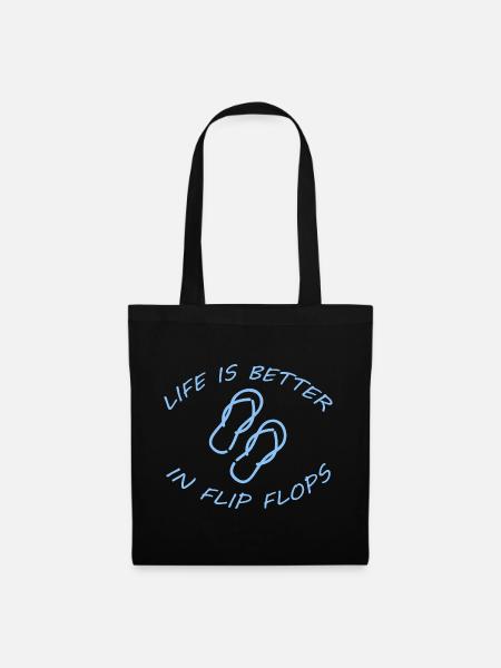 LIFE IS BETTER IN FLIP FLOPS - Stoffbeutel - Schwarz