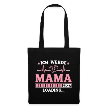 Ich werde Mama 2027 – Werdende Mutter - Stoffbeutel - Schwarz - Vorne