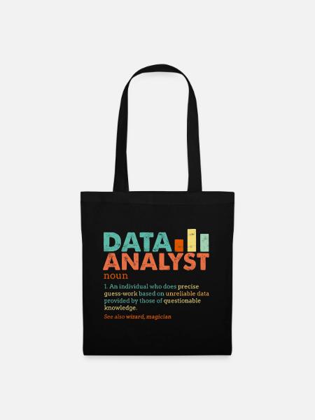 Data Analyst Retro Farbblöcke - Stoffbeutel - Schwarz