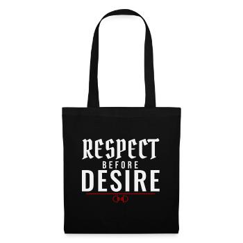 Le respect avant le désir – Pouvoir échange de valeurs - Sac en tissu - noir - Devant