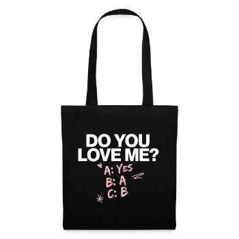 Est-ce que tu m’aimes Relation Amour Couple Amour Mariage Couple - Sac en tissu - noir - Devant