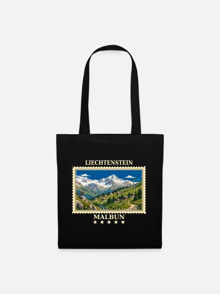 Liechtenstein Malbun Vintage Reisemarke - Stoffbeutel - Schwarz