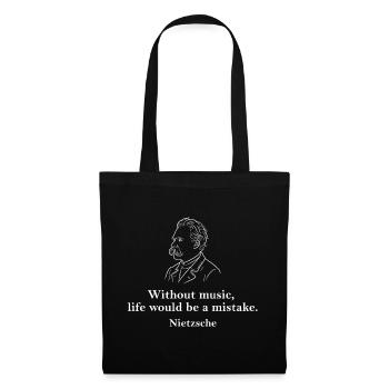 Citation de Nietzsche - Sac en tissu - noir - Devant