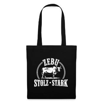 Zebu Stolz Stark Logo - Stoffbeutel - Schwarz - Vorne