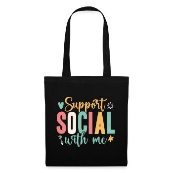Citation d’un travailleur social : Support with Me Social Work - Sac en tissu - noir - Devant