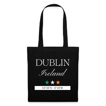Dublin Irland Souvenir – Reise minimalistisch - Stoffbeutel - Schwarz - Vorne
