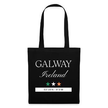 Galway Irland Souvenir – Reise minimalistisch - Stoffbeutel - Schwarz - Vorne
