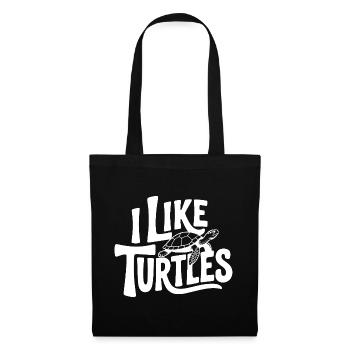 Ich mag Turtles - Stoffbeutel - Schwarz - Vorne