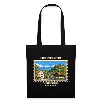 Liechtenstein Schellenberg Vintage Reisemarke - Stoffbeutel - Schwarz - Vorne