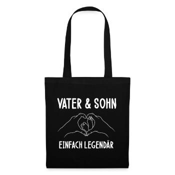 Vatertag Vaterliebe Sohn Vater Lieben legendär - Stoffbeutel - Schwarz - Vorne