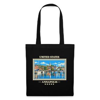 Vereinigte Staaten Annapolis Vintage Reisemarke - Stoffbeutel - Schwarz - Vorne