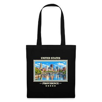 Vereinigte Staaten Providence Vintage Reisemarke - Stoffbeutel - Schwarz - Vorne