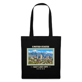 Vereinigte Staaten Salt Lake City Vintage Marke - Stoffbeutel - Schwarz - Vorne
