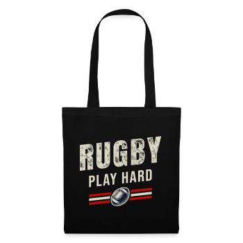 Rugby Spiel hart | Passion Oval Ball - Stoffbeutel - Schwarz - Vorne