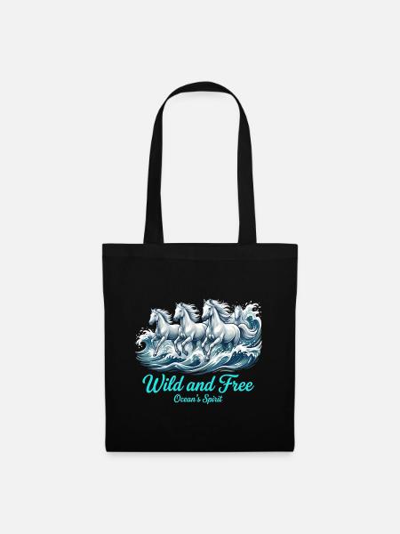 Pferde Pferd Wild and free Oceans Spirit - Stoffbeutel - Schwarz