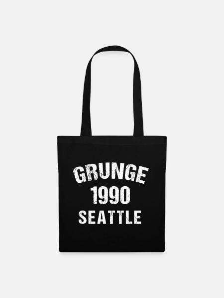 Grunge 1990 Seattle Retro Tee - Stoffbeutel - Schwarz