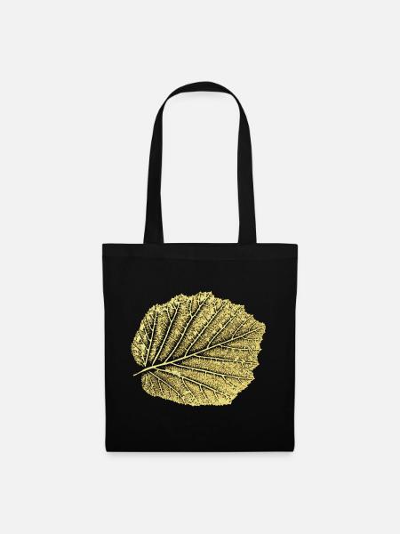 Haselnussblatt / Blatt Hasel - Natur & Garten - Stoffbeutel - Schwarz