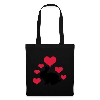 Lapin à 6 cœurs 2 - Sac en tissu - noir - Devant
