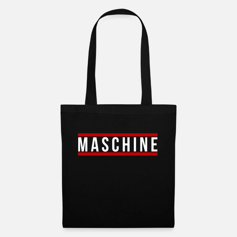 Maschine front - Stoffbeutel - Schwarz