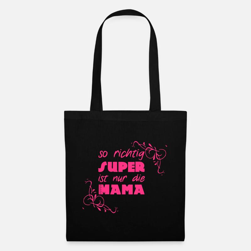 Super Mama Mutter Muttertag Familie Geschenk - Stoffbeutel - Schwarz