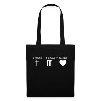 1 CROSS + 3 NAILS + 4GIVEN Christliches Geschenk - Stoffbeutel - Schwarz - Vorne