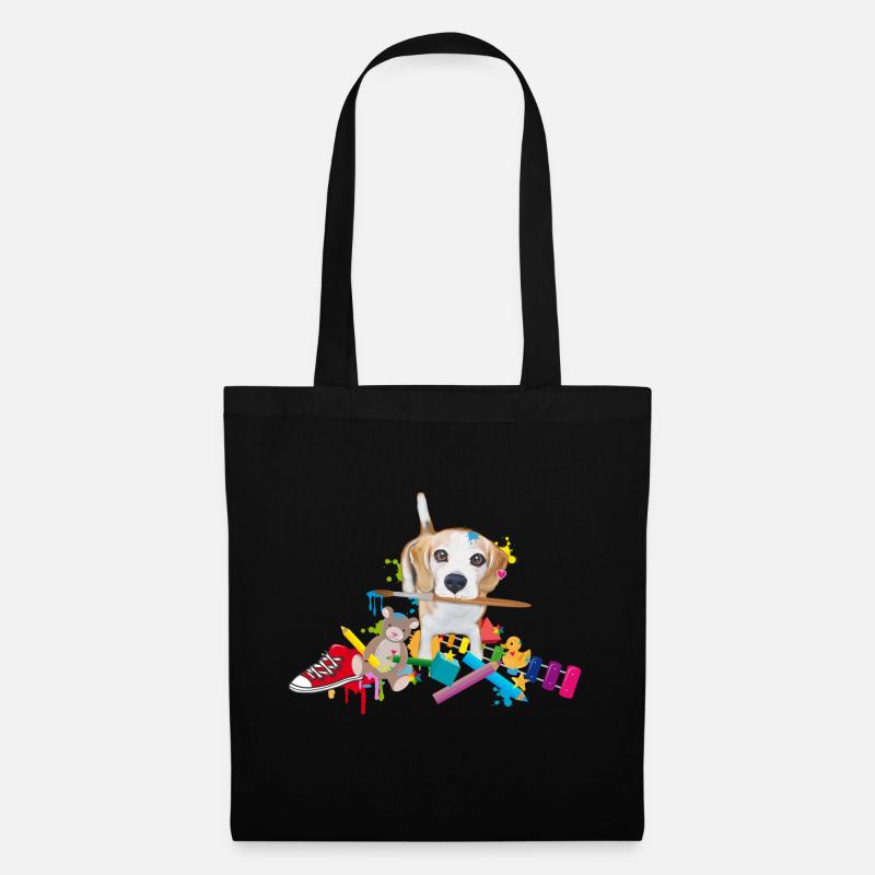 beagle with a brush - Tote Bag - black