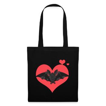 chauve-souris - Sac en tissu - noir - Devant