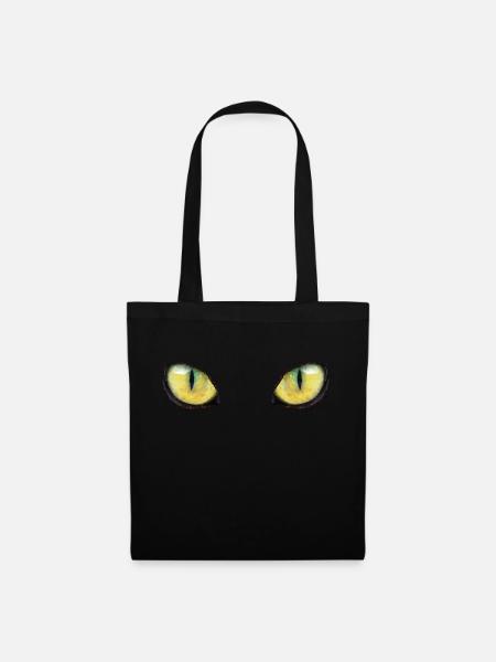 Cat cat eyes eyes tiger eyes - Tote Bag - black