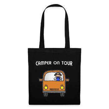 Camping-car vacances - Camper on Tour - Sac en tissu - noir - Devant