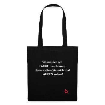 Fahren - Laufen weiss - Stoffbeutel - Schwarz - Vorne