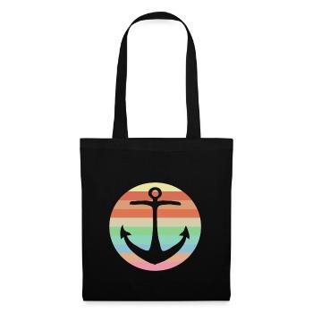 Ancre colorée - Sac en tissu - noir - Devant