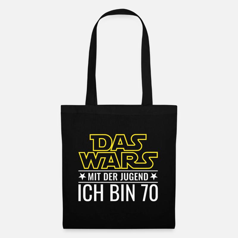 Das wars mit der Jugend - 70. Geburtstag Geschenk - Stoffbeutel - Schwarz