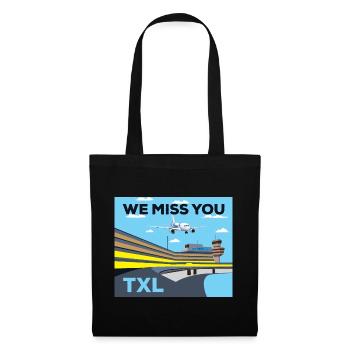 TXL, we miss you, retro - Sac en tissu - noir - Devant