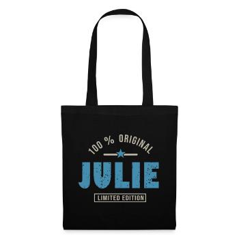 JULIE T-Shirt personalisierte Name Geschenk Julie - Stoffbeutel - Schwarz - Vorne