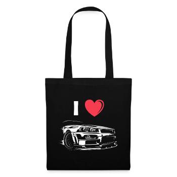 i love skyline car tuning gtr heart heart love - Tote Bag - black - Front