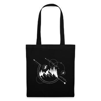 Modern Geometric Nature Mountains Adventure - Tote Bag - black - Front