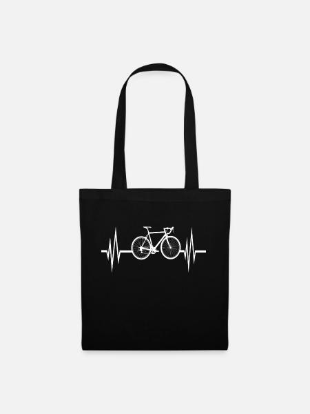 Fahrrad Herzschlag bike heartbeat - Stoffbeutel - Schwarz