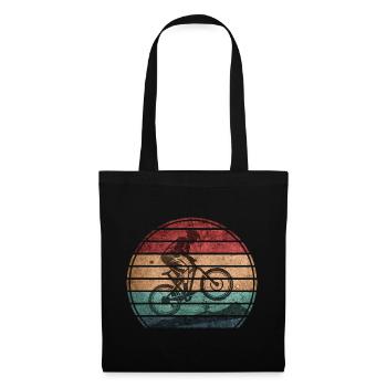 Vintage Mountainbike Fahrradfahrer Geschenk - Stoffbeutel - Schwarz - Vorne