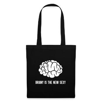 Brainy is the new sexy - Sac en tissu - noir - Devant
