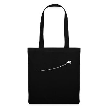 Avion minimaliste - Sac en tissu - noir - Devant