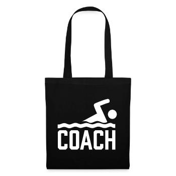 Schwimmtrainer Schwimmlehrer Schwimmen Schwimmkurs - Stoffbeutel - Schwarz - Vorne