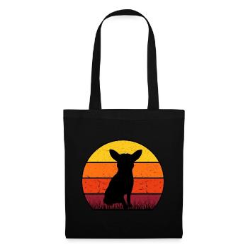 Chihuahua Retro Sunset Bandana - Stoffbeutel - Schwarz - Vorne