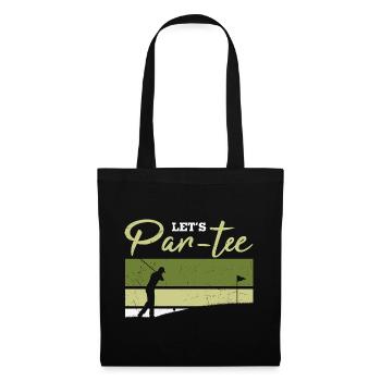 Let's Par-tee Golf Pun - Tote Bag - black - Front