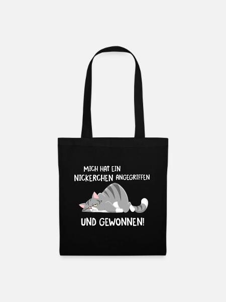 Mich hat ein Nickerchen angegriffen - Stoffbeutel - Schwarz