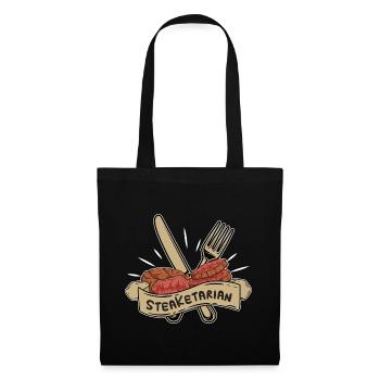Steakatarian Steak Lover Anti Vegan - Sac en tissu - noir - Devant