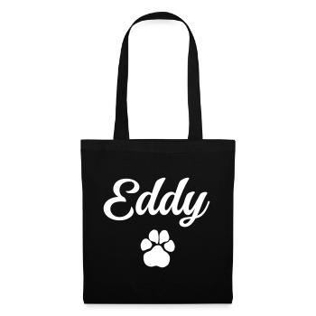 Dog name EDDY with paw - Tote Bag - black - Front