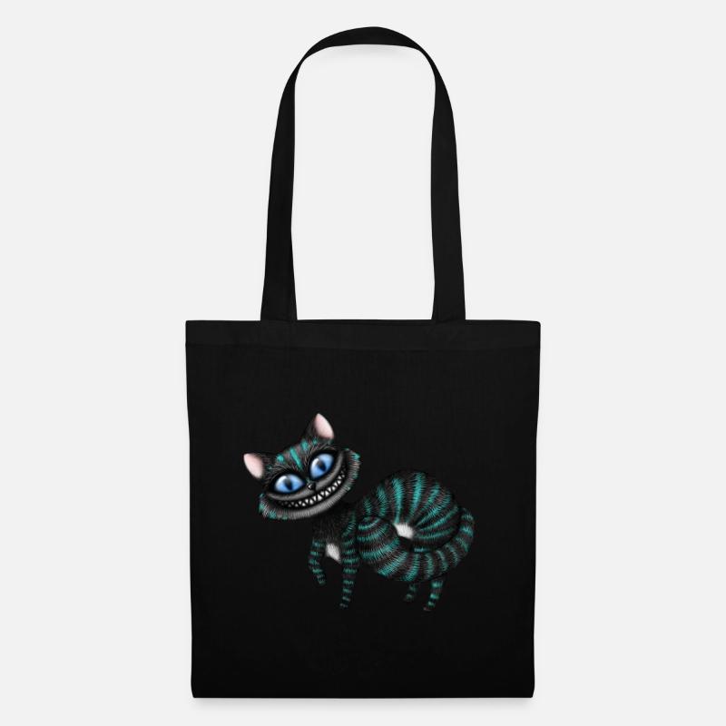 Blaue Cheshire Katze - Stoffbeutel - Schwarz
